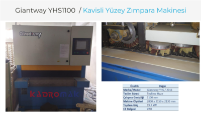 Giantway YHS1100 Kavisli Yüzey Zımpara Makinesi
